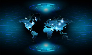 Dünya haritalı soyut gelecek arkaplanı