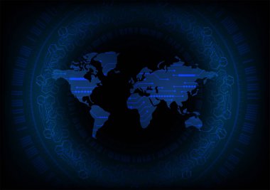 Dünya haritalı soyut gelecek arkaplanı