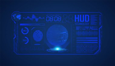 Fütürist gövde arayüzü, vektör illüstrasyonu