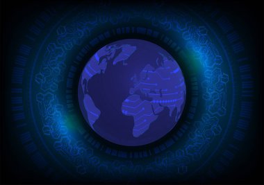 Dünya haritalı soyut gelecek arkaplanı