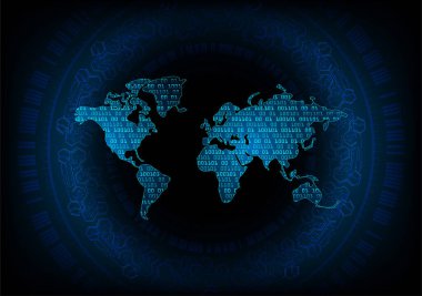 Dünya haritalı soyut gelecek arkaplanı