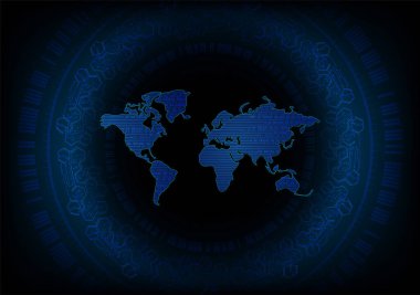 Dünya haritalı soyut gelecek arkaplanı