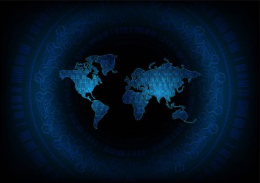 Dünya haritalı soyut gelecek arkaplanı
