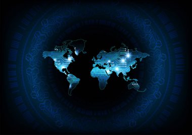 Dünya haritalı soyut gelecek arkaplanı