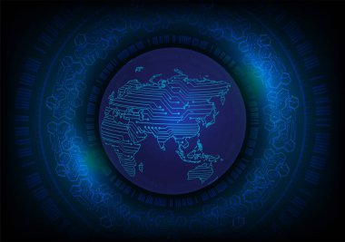 Dünya haritalı soyut gelecek arkaplanı