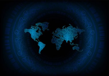 Dünya haritalı soyut gelecek arkaplanı