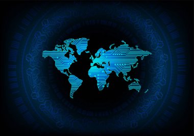 Dünya haritalı soyut gelecek arkaplanı