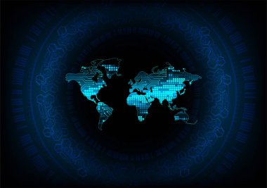 Dünya haritalı soyut gelecek arkaplanı