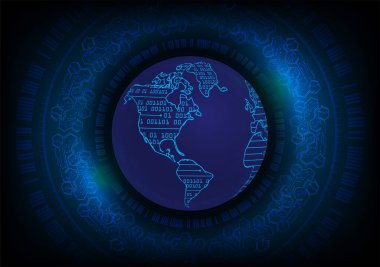 Dünya haritalı soyut gelecek arkaplanı