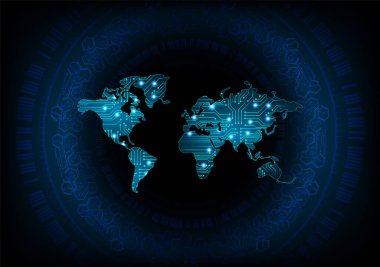 Dünya haritalı soyut gelecek arkaplanı