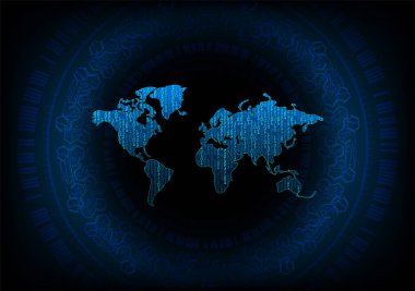 Dünya haritalı soyut gelecek arkaplanı
