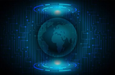 ikili kodlu küre, dijital veri teknolojisi ve internet ağ bağlantısı.