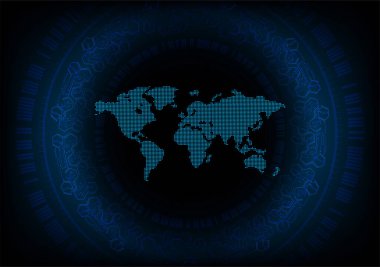 Dünya haritalı soyut gelecek arkaplanı