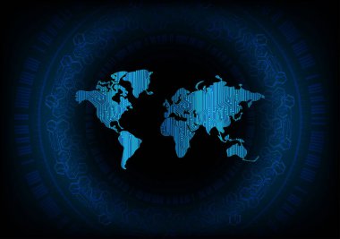 Dünya haritalı soyut gelecek arkaplanı