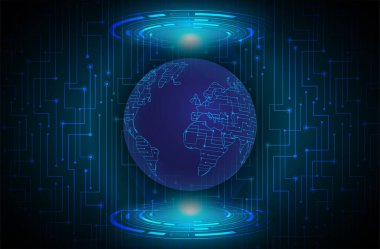 ikili kodlu küre, dijital veri teknolojisi ve internet ağ bağlantısı.