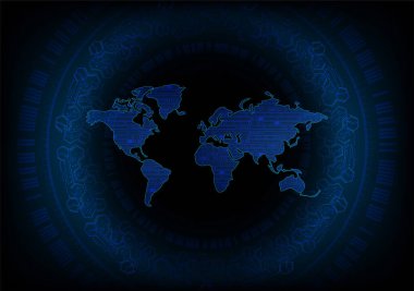 Dünya haritalı soyut gelecek arkaplanı