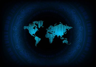 Dünya haritalı soyut gelecek arkaplanı