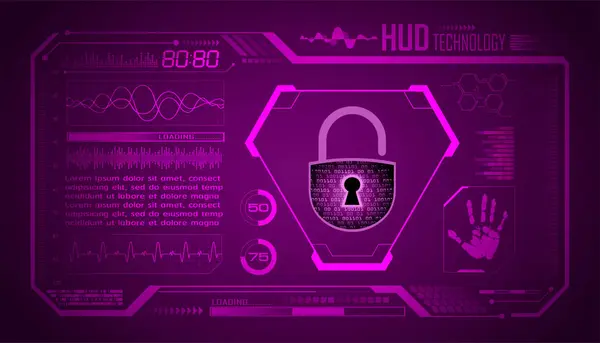 Cyber Security Concept Met Slot Vector Illustratie — Stockvector