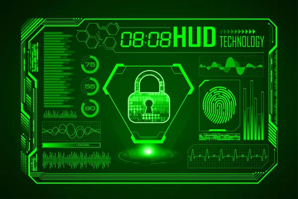 Interfejs Cyberbezpieczeństwa Koncepcja Technologii Ilustracja Wektora — Wektor stockowy