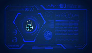 Hud elementleri ile hud arayüzü. Soyut fütüristik gövde. hud kullanıcı arayüzü. vektör illüstrasyonu.