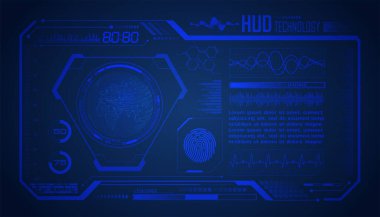 Hud elementli vektör gövde arka planı. teknoloji ve bilim.