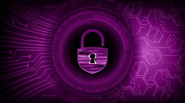 Kilit işaretli siber güvenlik kavramı 