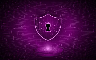 Dijital arkaplanda asma kilit, siber güvenlik