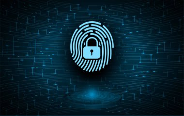 Dijital arkaplanda asma kilit, siber güvenlik