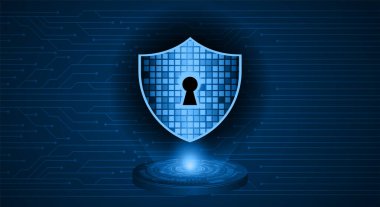 Sayısal arkaplan ve siber güvenlik konusunda kapatılmış asma kilit