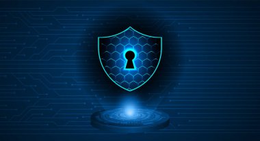 Sayısal arkaplan ve siber güvenlik konusunda kapatılmış asma kilit