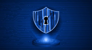 Sayısal arkaplan ve siber güvenlik konusunda kapatılmış asma kilit