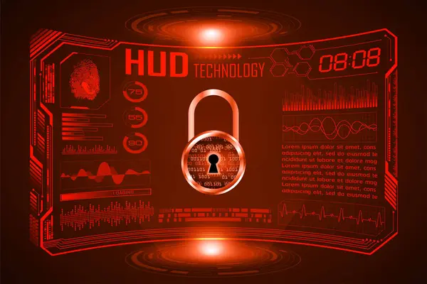 Padlock Digital Background Cyber Security — Stock Vector