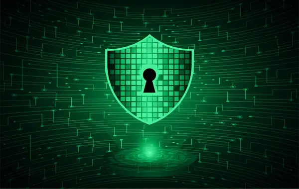 Vorhängeschloss Für Digitalen Hintergrund Cyber Sicherheit — Stockvektor