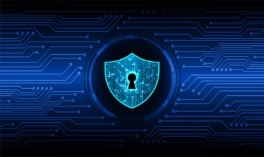 Dijital arkaplanda asma kilit, siber güvenlik