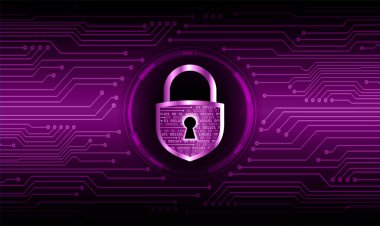 Dijital arkaplanda asma kilit, siber güvenlik