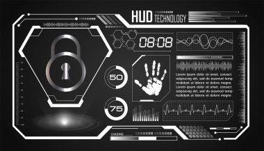 Fütürist gövde arayüzü, dokunmatik ekran. vektör illüstrasyonu 