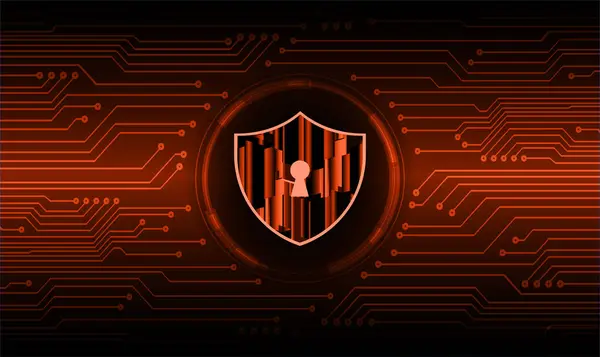デジタル背景の南京錠 サイバーセキュリティ — ストックベクタ