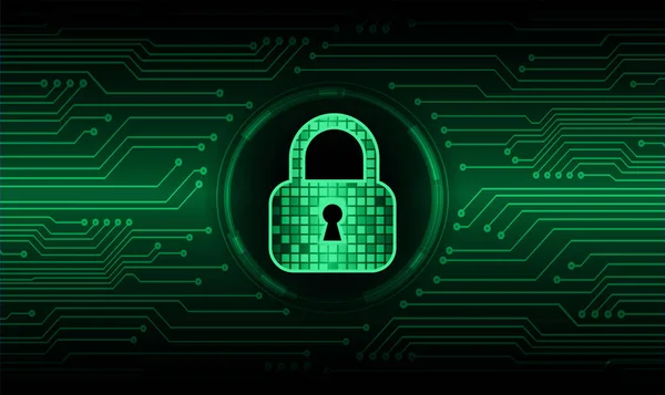 Dijital Arkaplanda Asma Kilit Siber Güvenlik — Stok Vektör