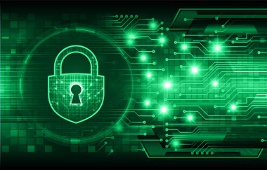 Asma kilitli siber güvenlik kavramı