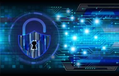 Asma kilitli siber güvenlik kavramı