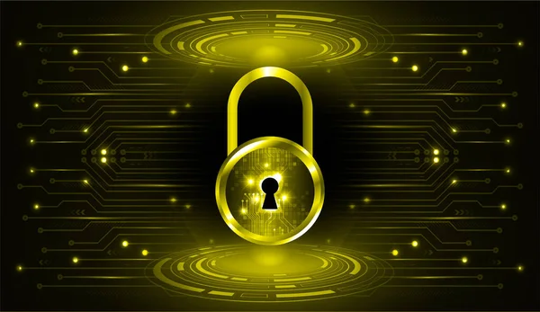 Cyber Security Concetto Sfondo Con Lucchetto — Vettoriale Stock