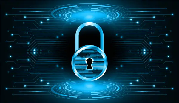 Asma Kilitli Siber Güvenlik Kavramı — Stok Vektör
