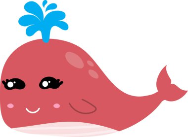 Beyaz arkaplanda balina çizimi.