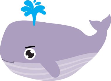 Beyaz arkaplanda balina çizimi.