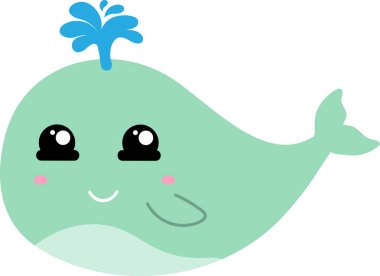 Beyaz arkaplanda balina çizimi.