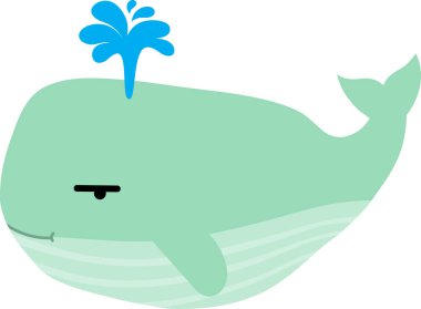 Beyaz arkaplanda balina çizimi.