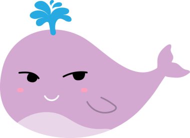 Beyaz arkaplanda balina çizimi.