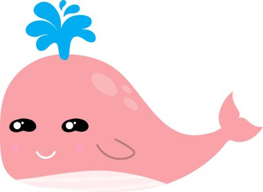 Beyaz arkaplanda balina çizimi.