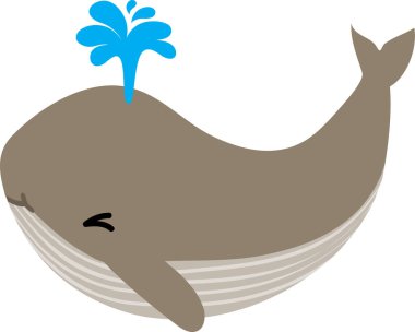 Beyaz arkaplanda balina çizimi.