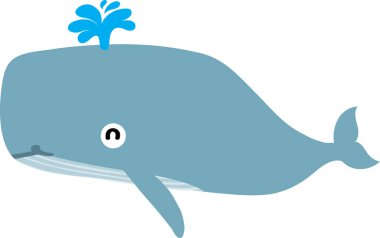 Beyaz arkaplanda balina çizimi.